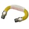 Flextron Gas Line Hose 3/8'' O.D.x12'' Len 1/2" FIP Fittings Yellow Coated Stainless Steel Flexible Connector FTGC-YC14-12B - alternate 1